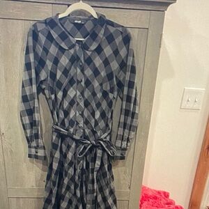 Black and Gray Checkered Dress